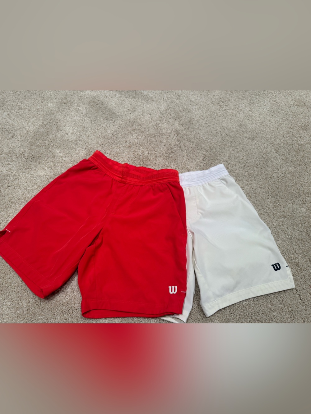 Wilson Kids Athletic Shorts Two pairs Set - Red and White size 10